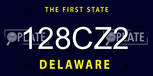 128CZ2 Delaware License Plate