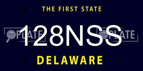 128NSS Delaware License Plate