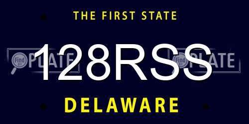 128RSS Delaware License Plate