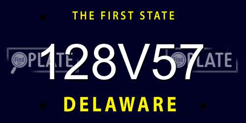128V57 Delaware License Plate