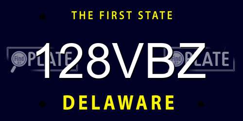 128VBZ Delaware License Plate