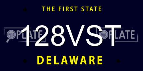 128VST Delaware License Plate
