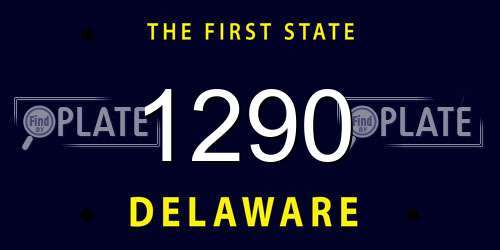 1290 Delaware License Plate