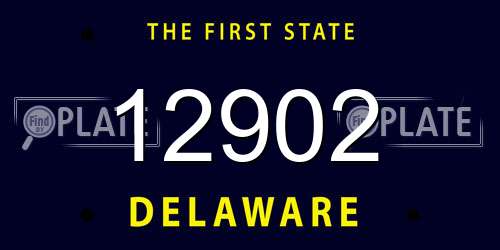 12902 Delaware License Plate