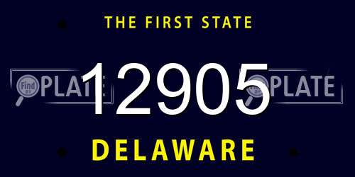 12905 Delaware License Plate