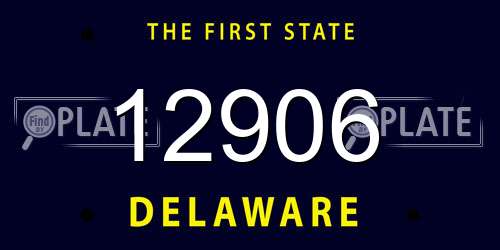 12906 Delaware License Plate