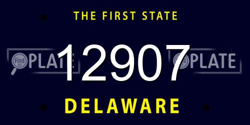 12907 Delaware License Plate