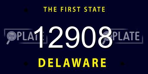 12908 Delaware License Plate