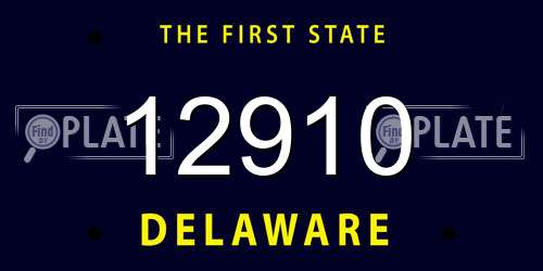 12910 Delaware License Plate
