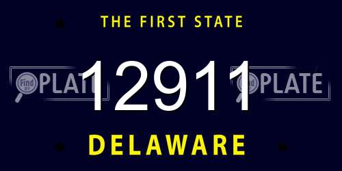 12911 Delaware License Plate