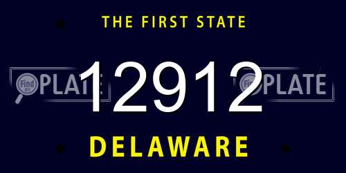 12912 Delaware License Plate