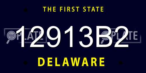 12913B2 Delaware License Plate