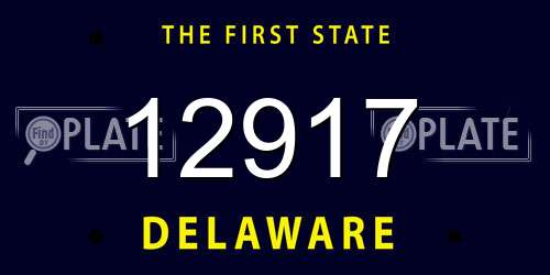 12917 Delaware License Plate