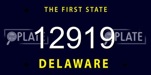 12919 Delaware License Plate