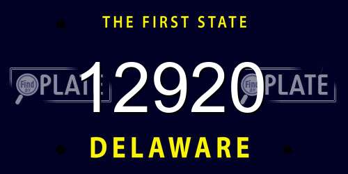 12920 Delaware License Plate