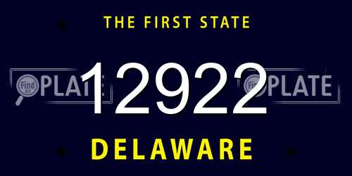 12922 Delaware License Plate