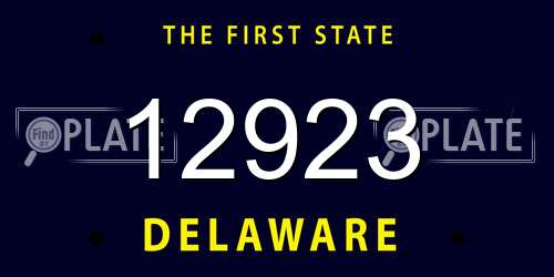 12923 Delaware License Plate
