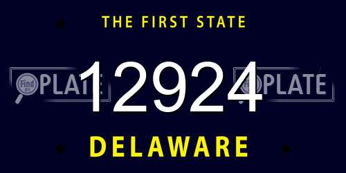 12924 Delaware License Plate