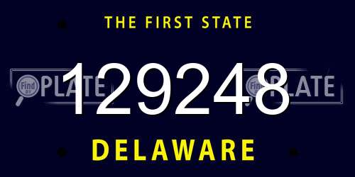 129248 Delaware License Plate