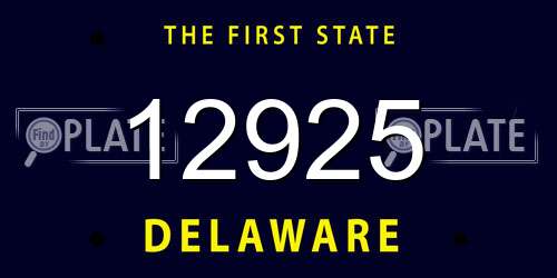 12925 Delaware License Plate