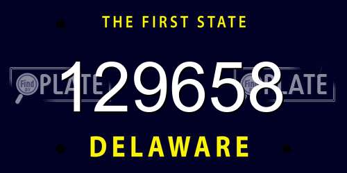 129658 Delaware License Plate