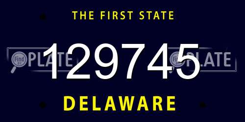 129745 Delaware License Plate