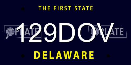 129DOV Delaware License Plate