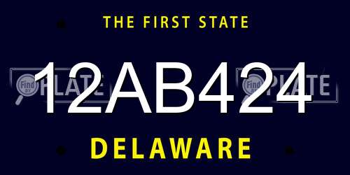 12AB424 Delaware License Plate