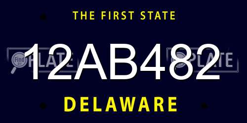12AB482 Delaware License Plate