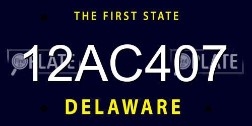 12AC407 Delaware License Plate
