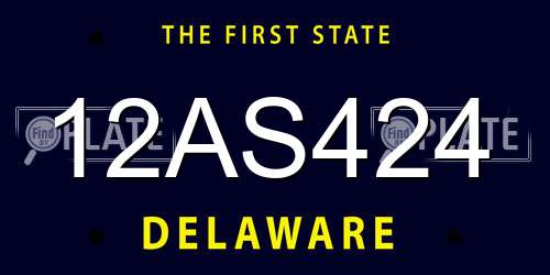 12AS424 Delaware License Plate