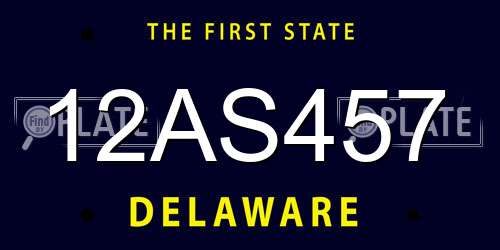 12AS457 Delaware License Plate