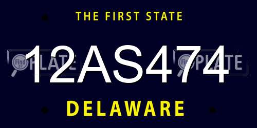 12AS474 Delaware License Plate