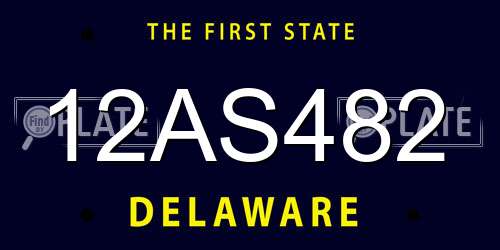 12AS482 Delaware License Plate