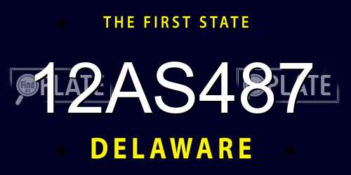 12AS487 Delaware License Plate