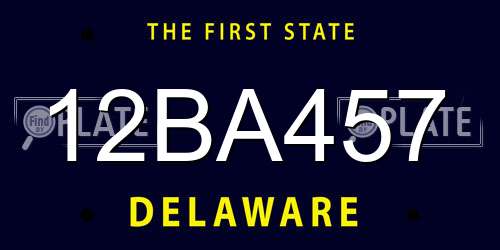 12BA457 Delaware License Plate
