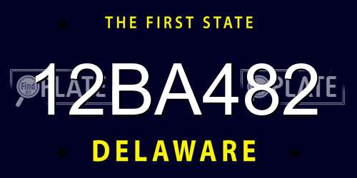 12BA482 Delaware License Plate