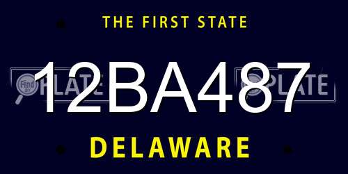 12BA487 Delaware License Plate