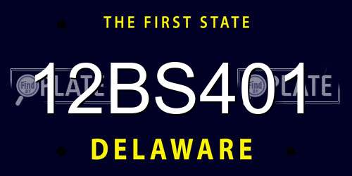 12BS401 Delaware License Plate
