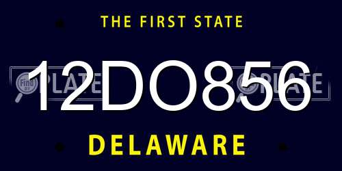 12DO856 Delaware License Plate