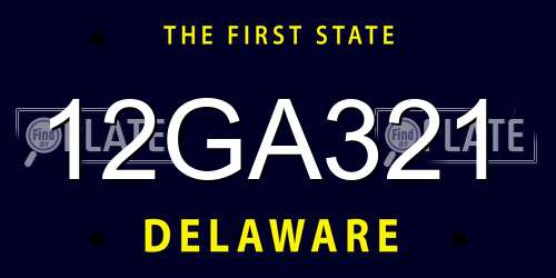 12GA321 Delaware License Plate