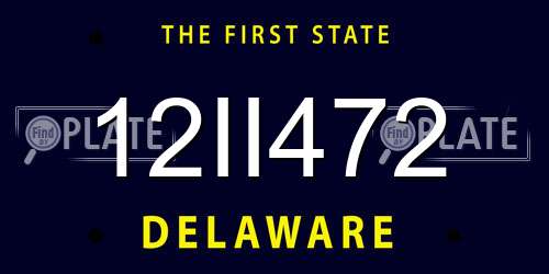 12II472 Delaware License Plate