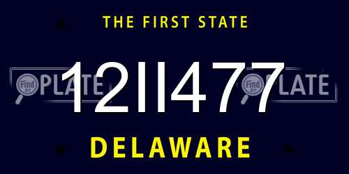 12II477 Delaware License Plate