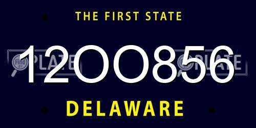 12OO856 Delaware License Plate