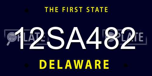 12SA482 Delaware License Plate