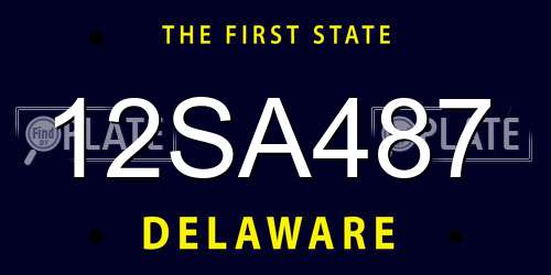 12SA487 Delaware License Plate