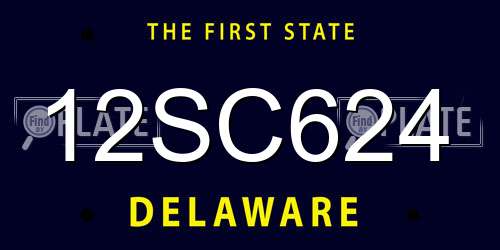 12SC624 Delaware License Plate
