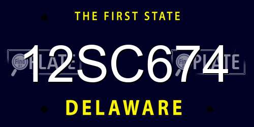 12SC674 Delaware License Plate