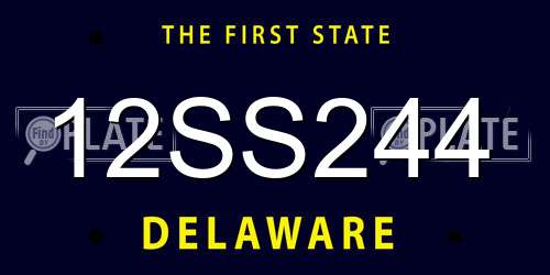 12SS244 Delaware License Plate