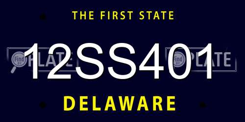 12SS401 Delaware License Plate